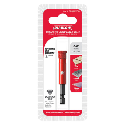 Diablo 10mm Diamond Grit Hole Saw for Tile, Granite, Marble & Glass