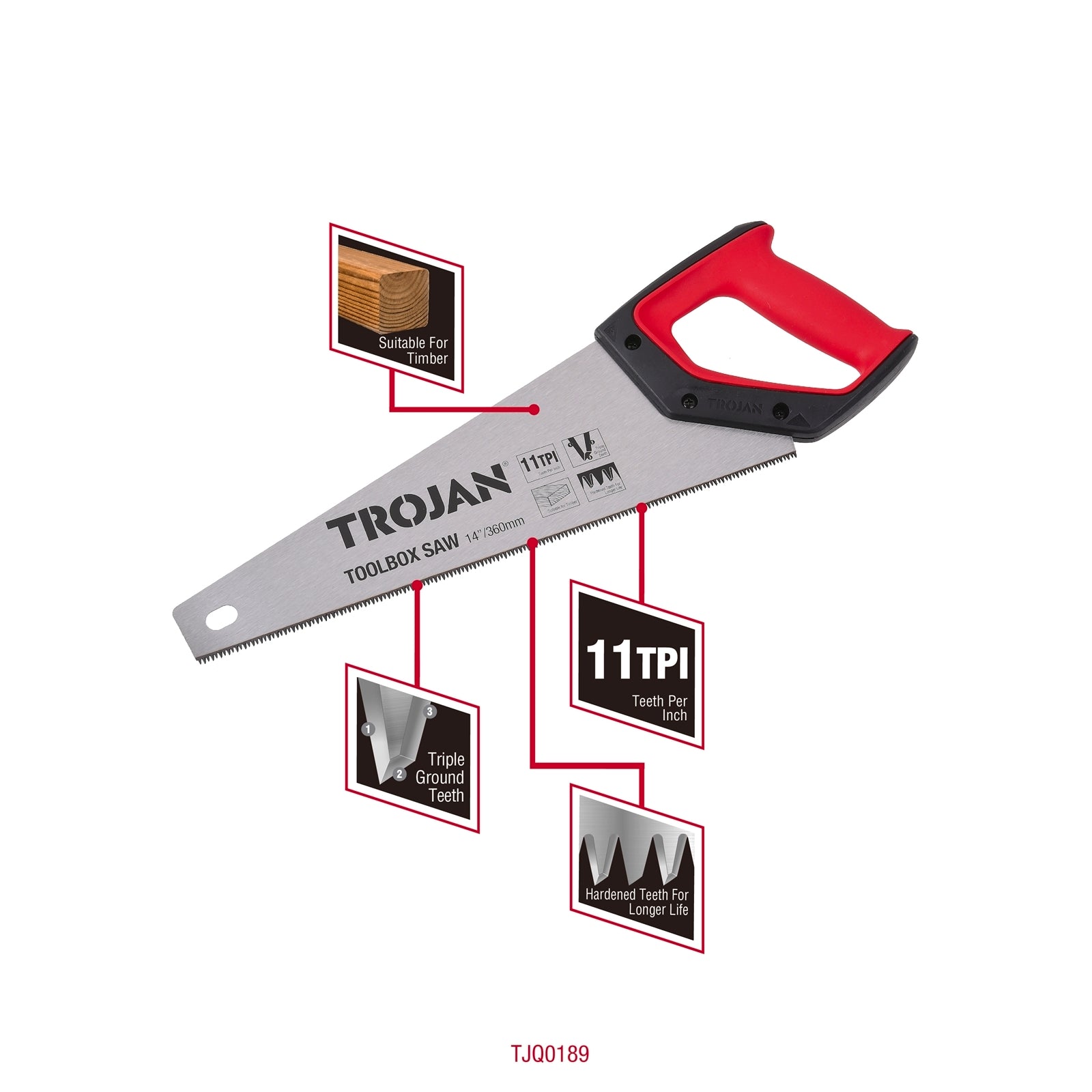 Trojan 360mm Toolbox Hand Saw