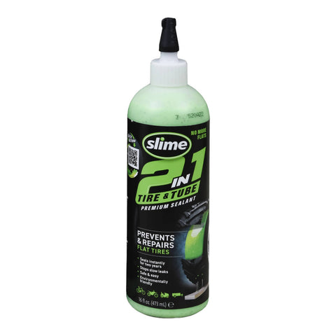 Slime 473ml 2-in-1 Tyre and Tube Sealant with Air Gauge