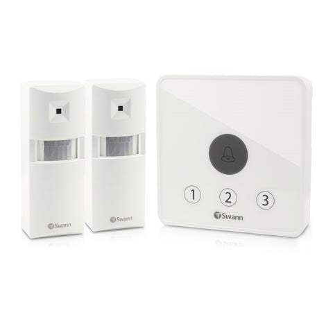 Swann Wireless Doorway Alarm SWADS-ALARMS-GL, 2 PIR Sensors, 200ft Range, Indoor/Outdoor