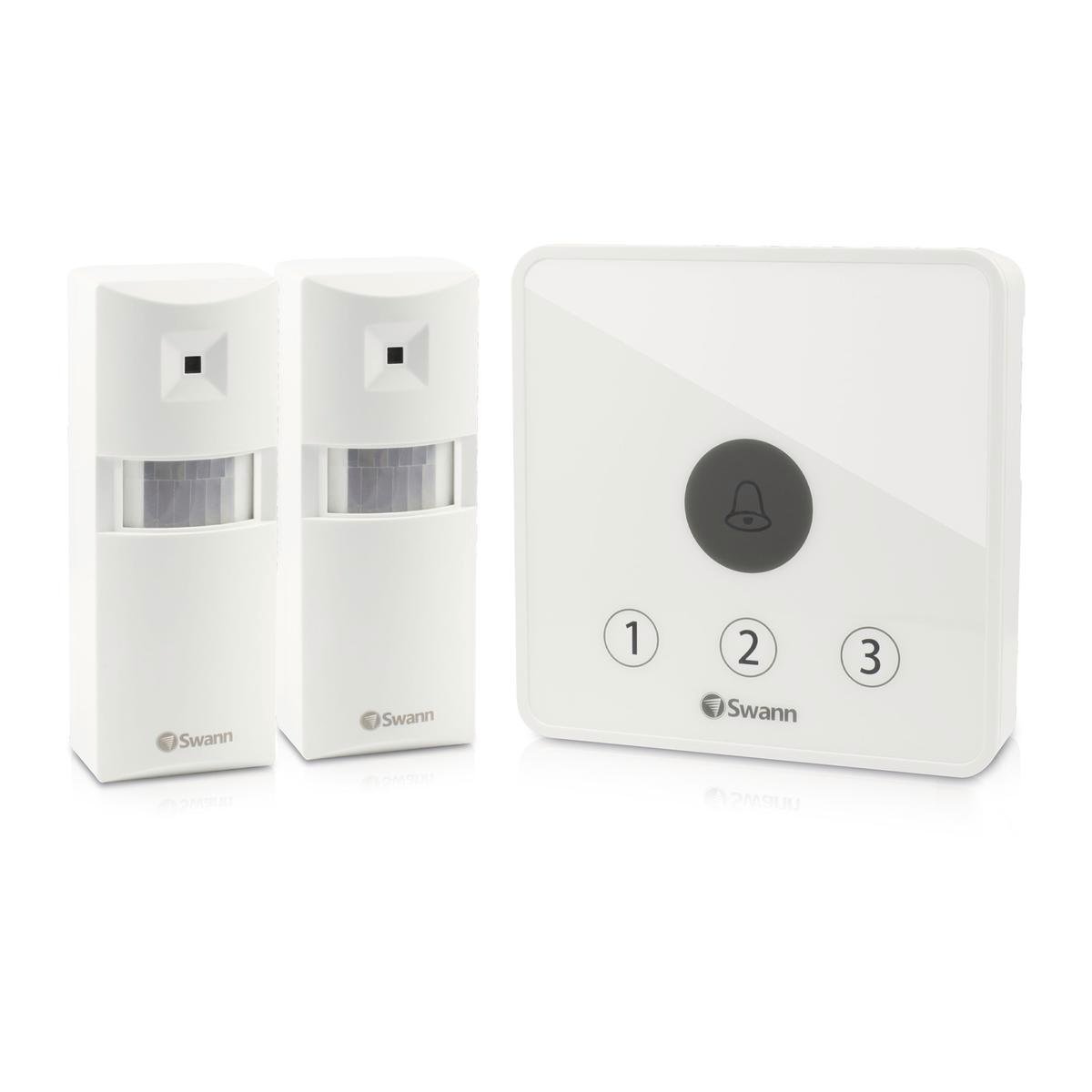 Swann Wireless Doorway Alarm SWADS-ALARMS-GL, 2 PIR Sensors, 200ft Range, Indoor/Outdoor
