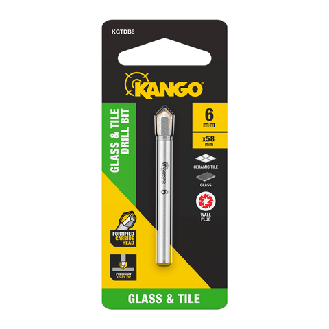 Kango 6mm Glass and Tile Drill Bit - Carbide Head for Wet or Dry Drilling