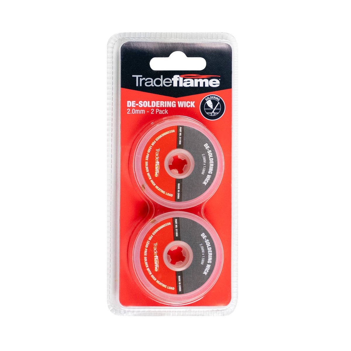 Tradeflame 2.0mm x 1.5mm Copper De-Soldering Wick 2 Pack