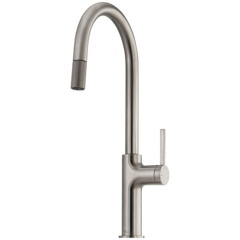 Oliveri Vilo Pull Out Gooseneck Mixer Tap 6L/min - Brushed Nickel, 5-Star WELS - VT2400-BN