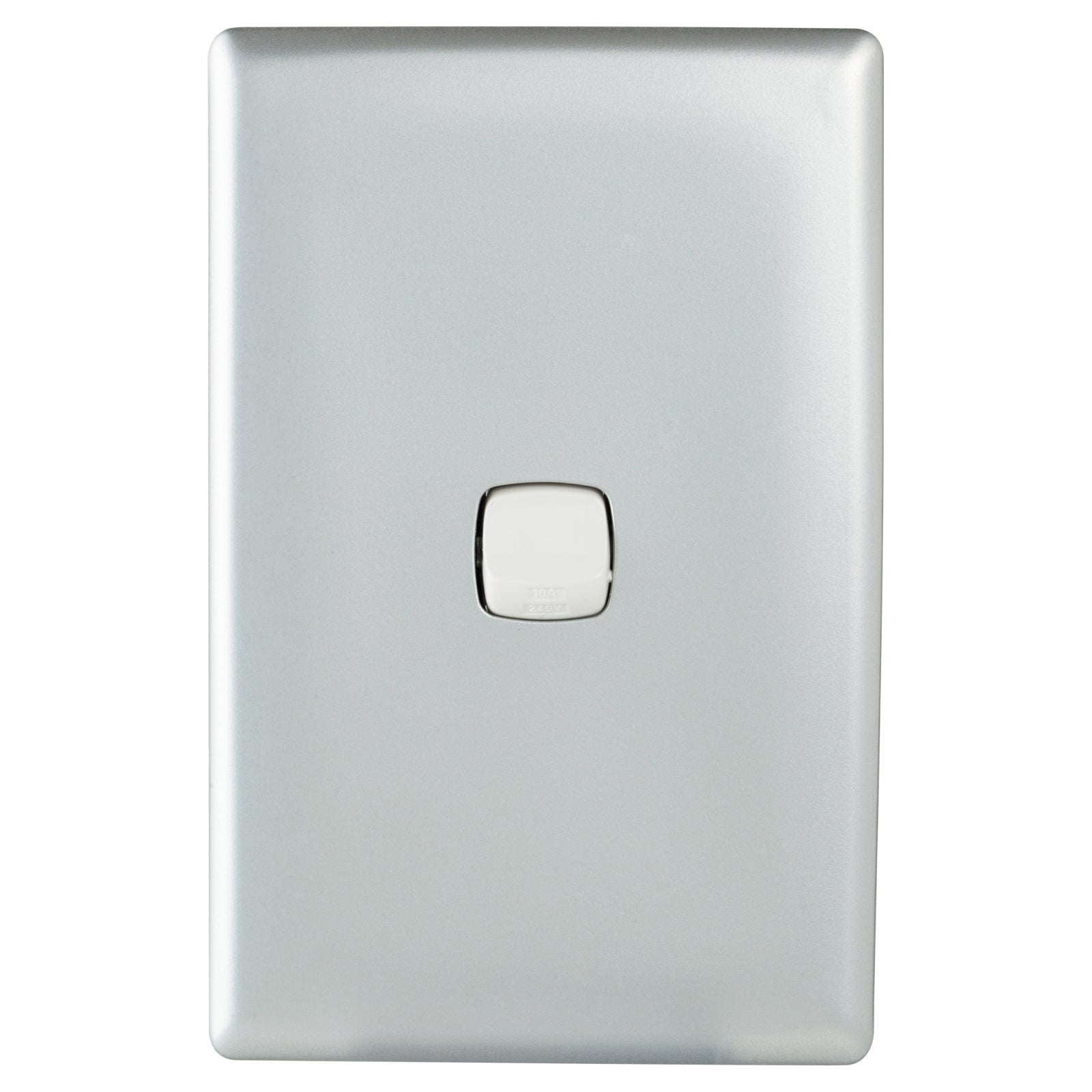 HPM Linea 1 Gang Wall Switch, Matt Silver, Slim ABS Indoor, CDLN770/1WEMS