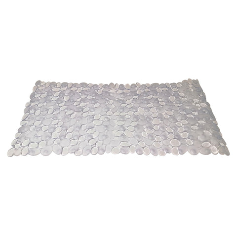 Barelli Enzo 35 x 70cm Clear PVC Non-Slip Pebble Bath Mat Machine Washable