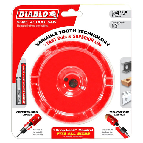 Diablo Bi Metal Hole Saw 114mm - Efficient Cutting Tool - 60mm Depth - SuperSaverAU - view 1