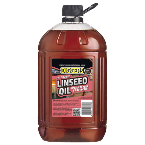 DIGGERS Pale Boiled Linseed Oil 4L Timber Treatment, 10m2/L Coverage