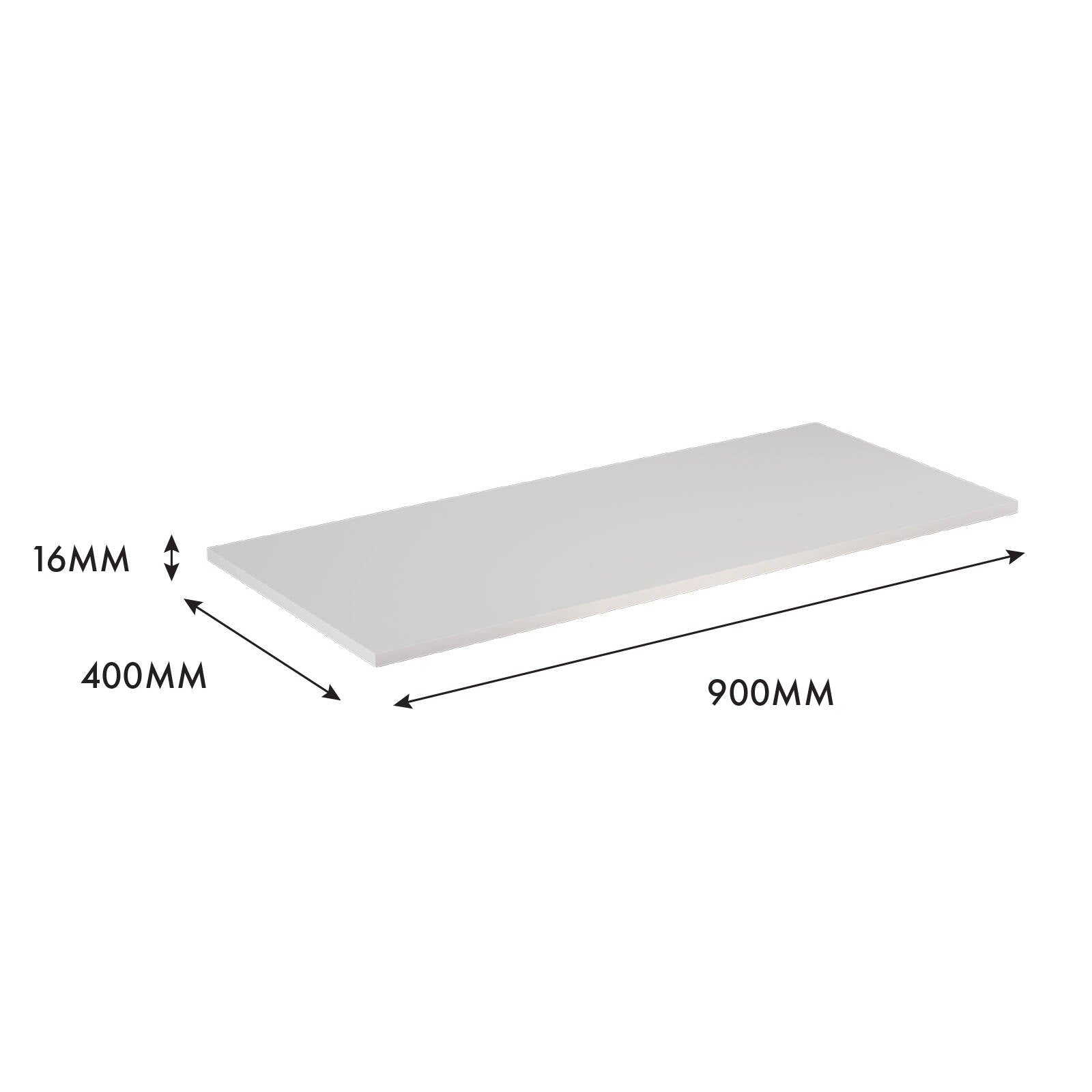 Flexi Storage Home Solutions 900 x 400 x 16mm White Matte Shelf Particle Board
