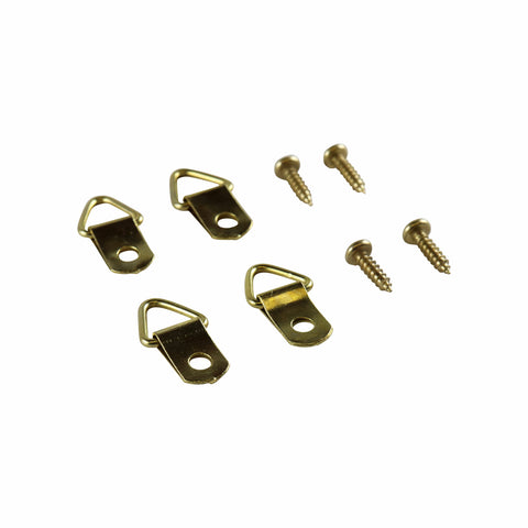 Everhang 6kg Brass Plated Steel Picture Hanging Triangle D-Ring - 4 Pack