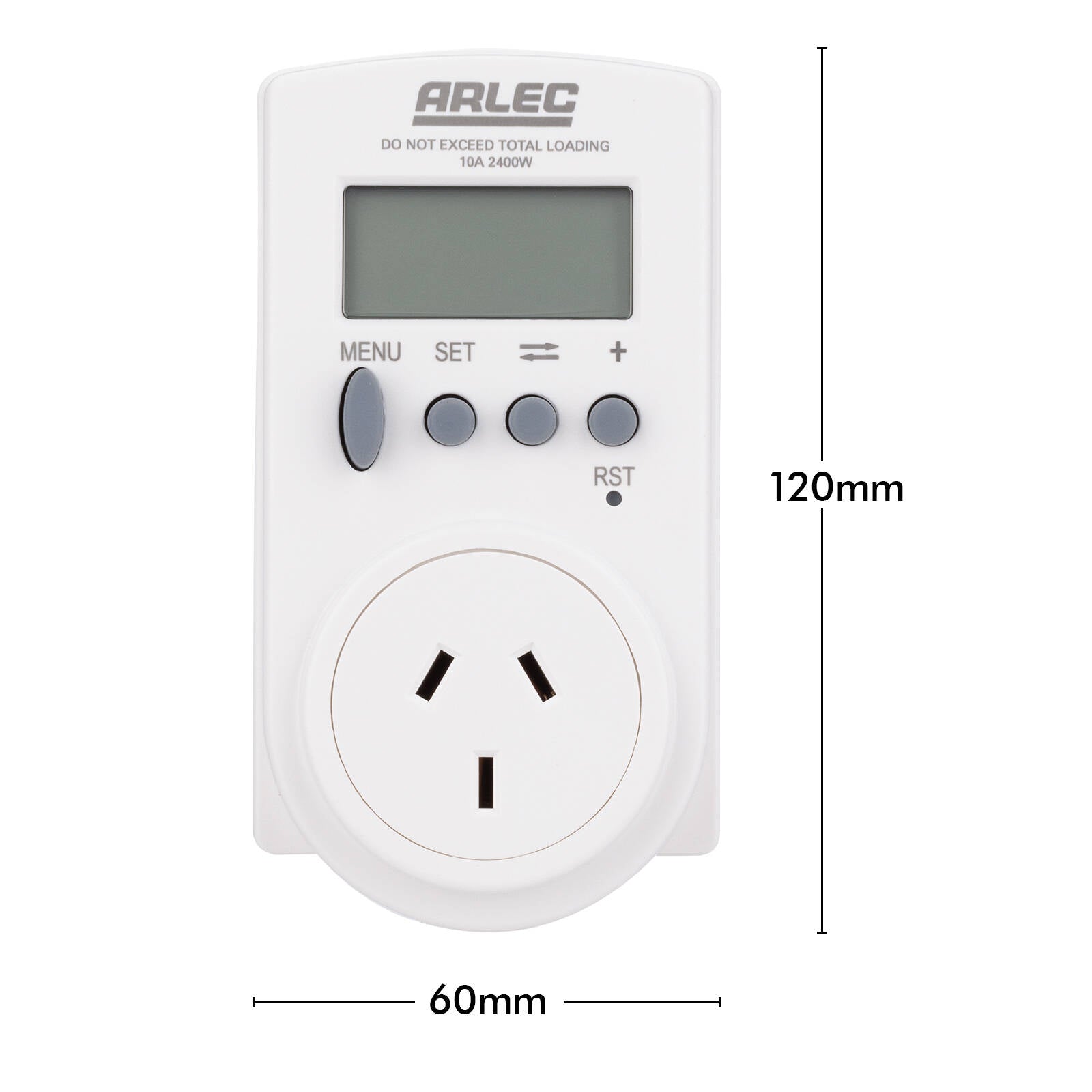 Arlec Energy Cost Electrical Meter with LCD Display White PC223
