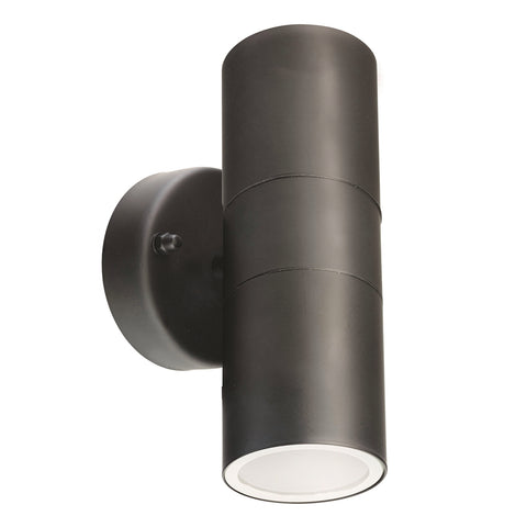 Brilliant Lighting Coolum 240V Up Down Wall Light, Black Stainless Steel 19834/06