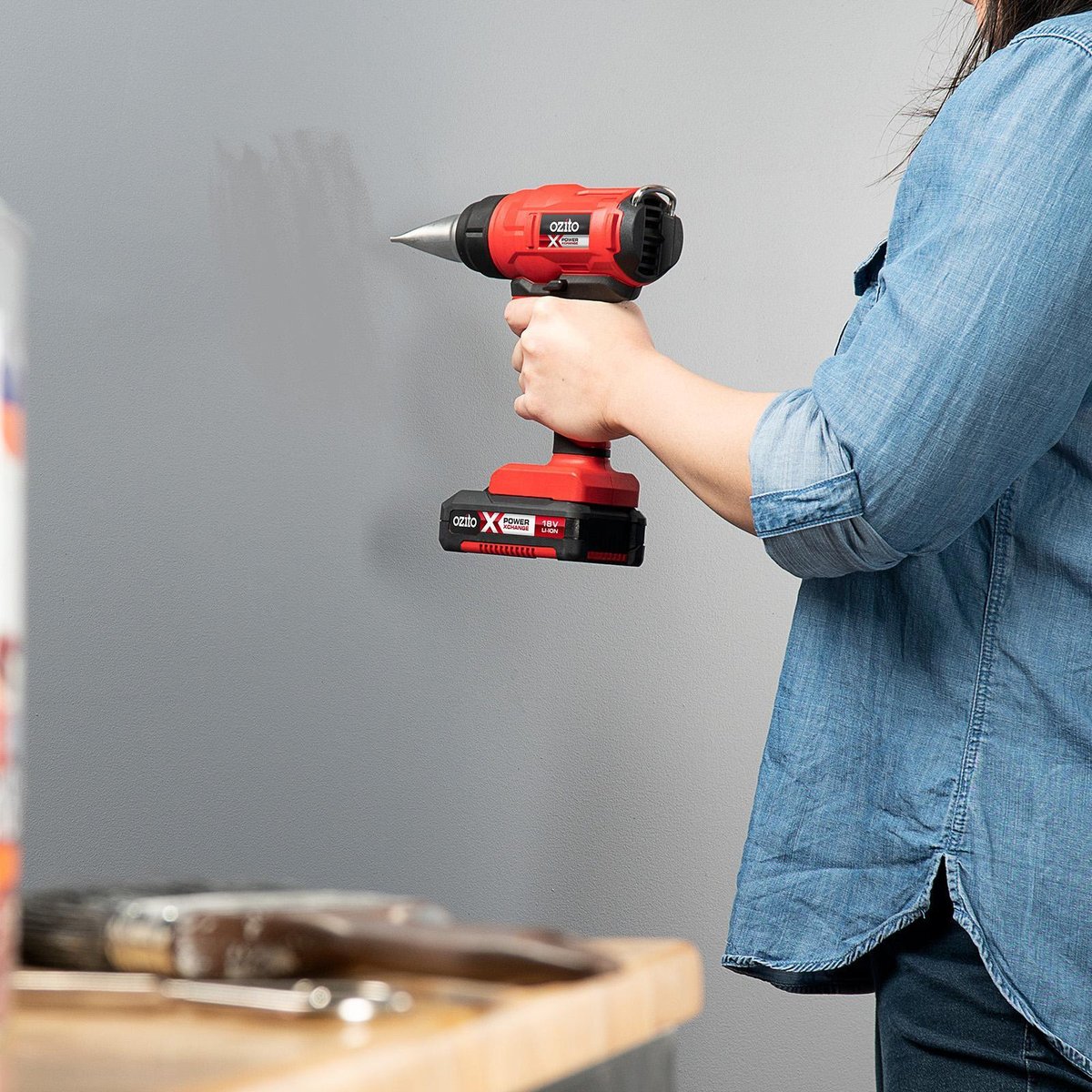 Ozito PXC 18V Cordless Heat Gun PXHGS 550 - 170mm x 215mm - Red/Black/Silver - Auto Shut-off - SuperSaverAU - view 4