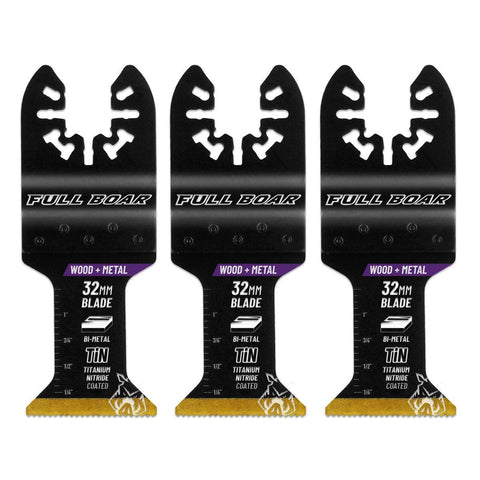 Full Boar Plunge Cut Multi Tool Blade 3 Pack - 32mm - Bi-Metal Construction - SuperSaverAU - view 1