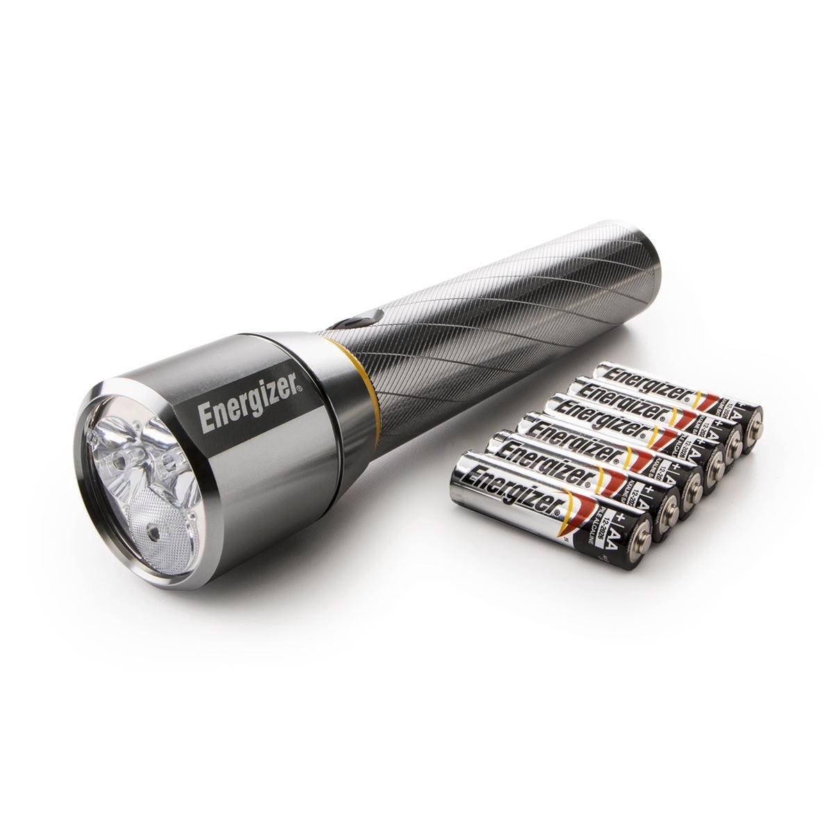Energizer Vision HD 1500 Lumen Metal LED Torch, 230m Beam, Digital Focus & Strobe, Silver (PMHH61)
