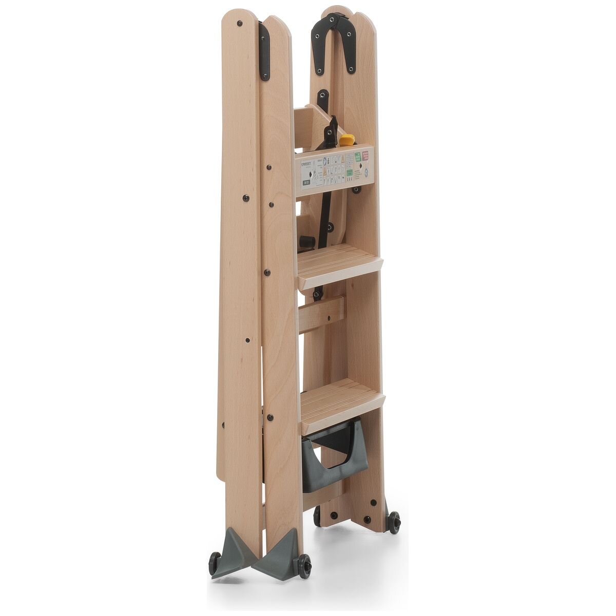 Foppapedretti Lascala 3 Wood Ladder - Solid Beechwood, 150kg Max Load, EN 131 Certified - F9900350003