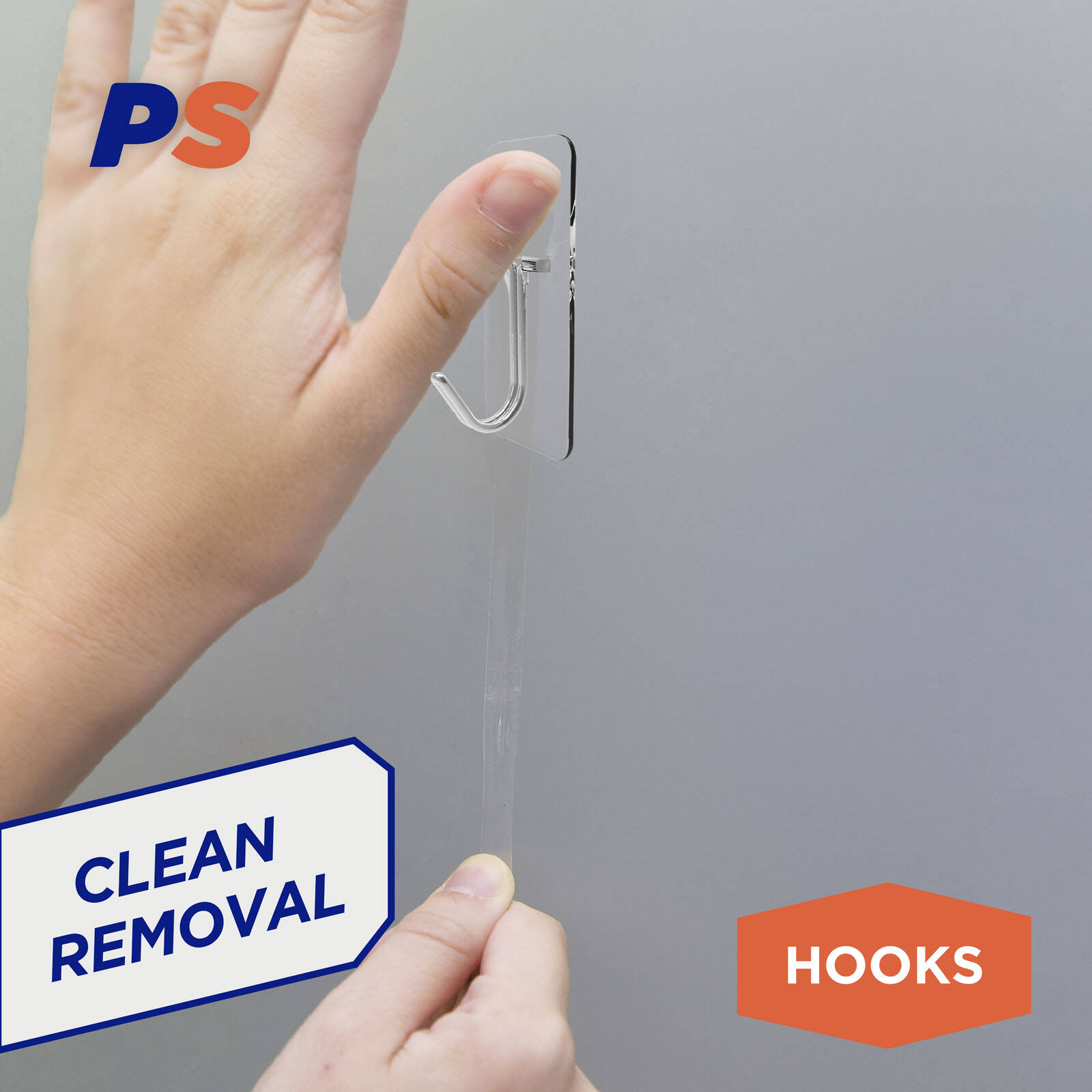 Permastik Small Clear Kitchen Hooks - 30 Pack, Holds 500g