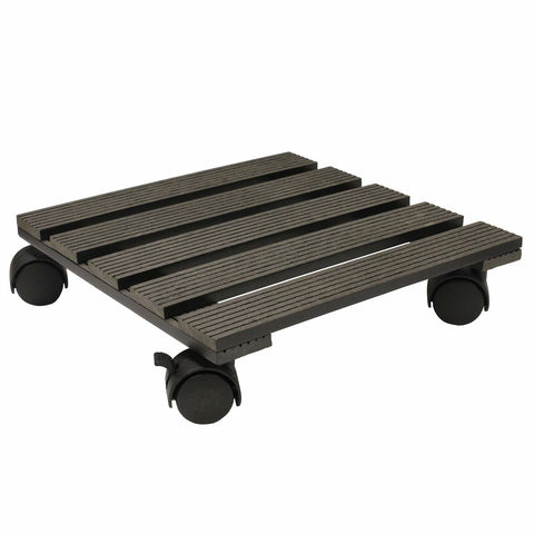 Jack 29cm Square Charcoal Pot Trolley - Wood-Poly Composite, 100kg Capacity