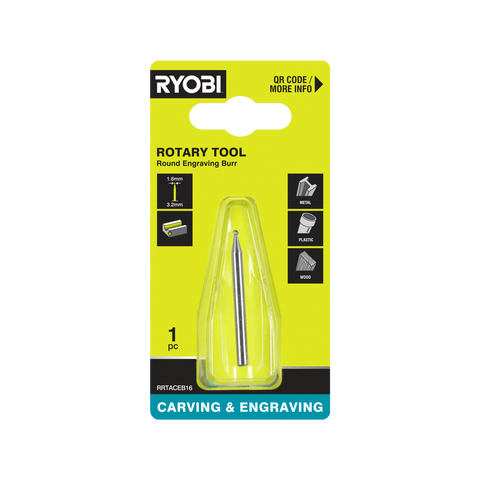 Ryobi 1.6mm Round-Shaped Engraving Burr for Rotary Tools - Detailing