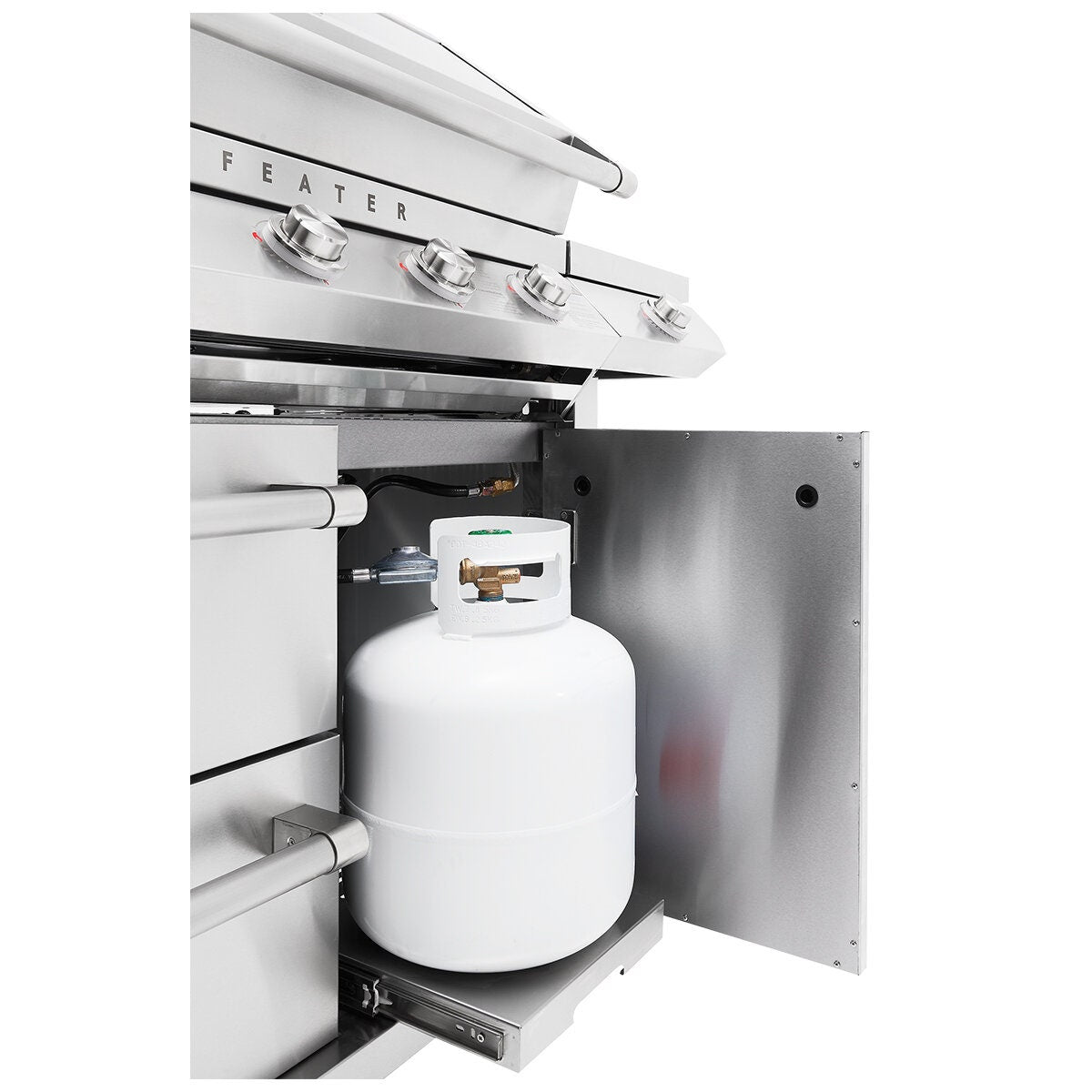 Beefeater 7000 Premium LPG BBQ with Trolley - 304 Stainless Steel - Side Burner - BMF7655SA