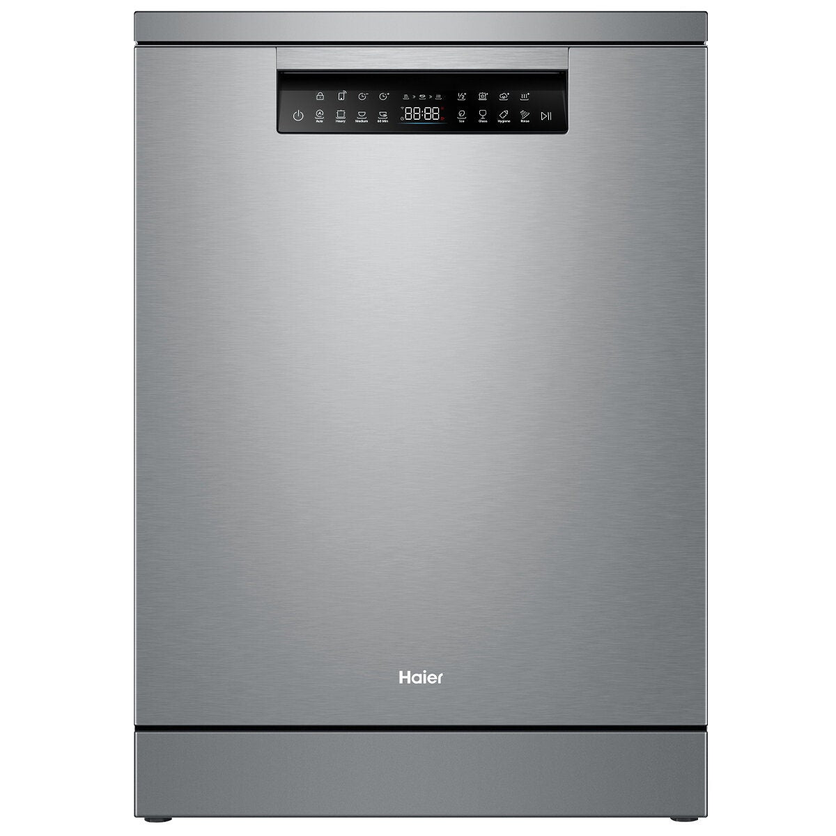 Haier 60cm Freestanding Dishwasher with Steam - 15 Place Settings - Satina - Auto Door Opening - HDW15F3S1