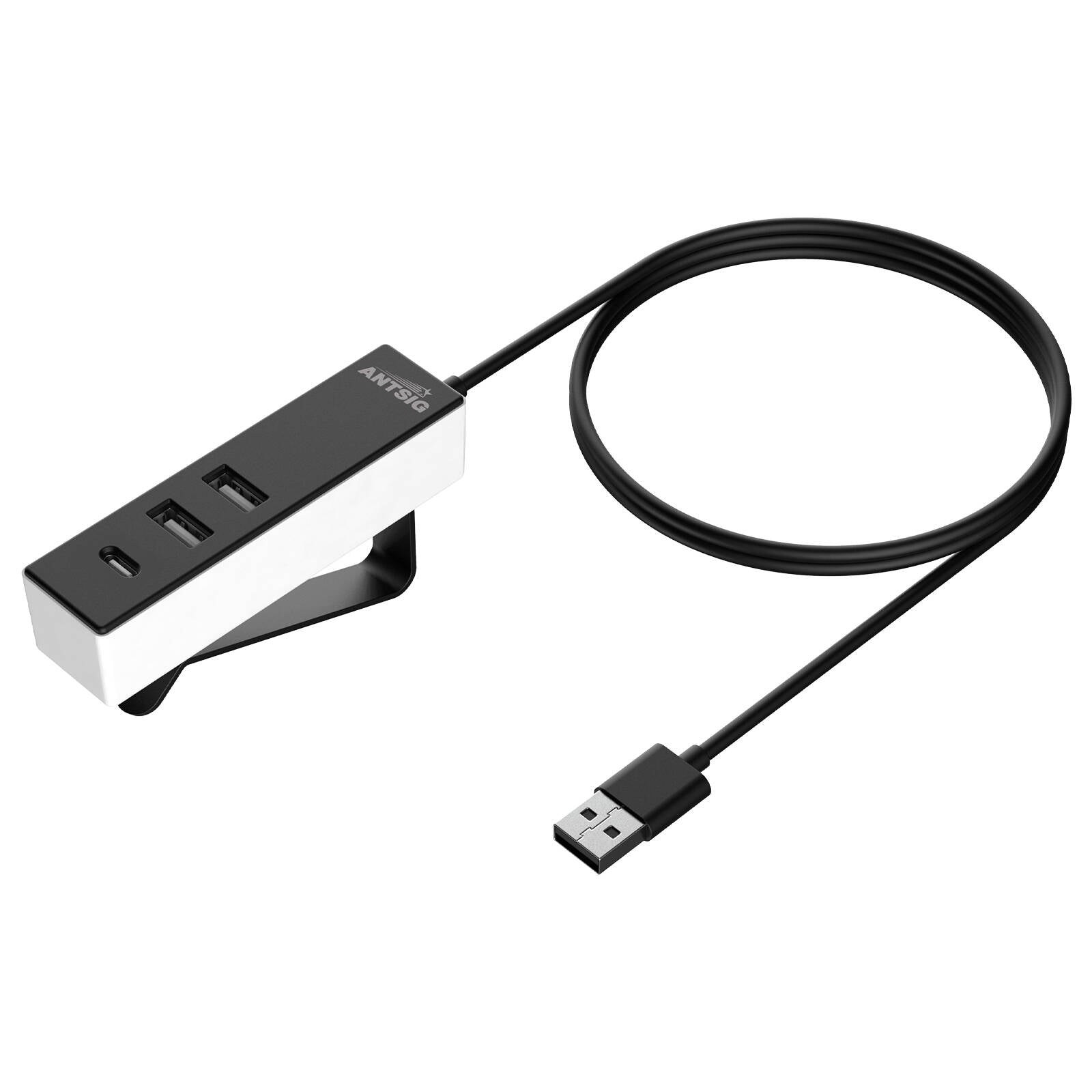 Antsig 3-Port USB-A Hub AP184 - Black/White, Connect Multiple Devices