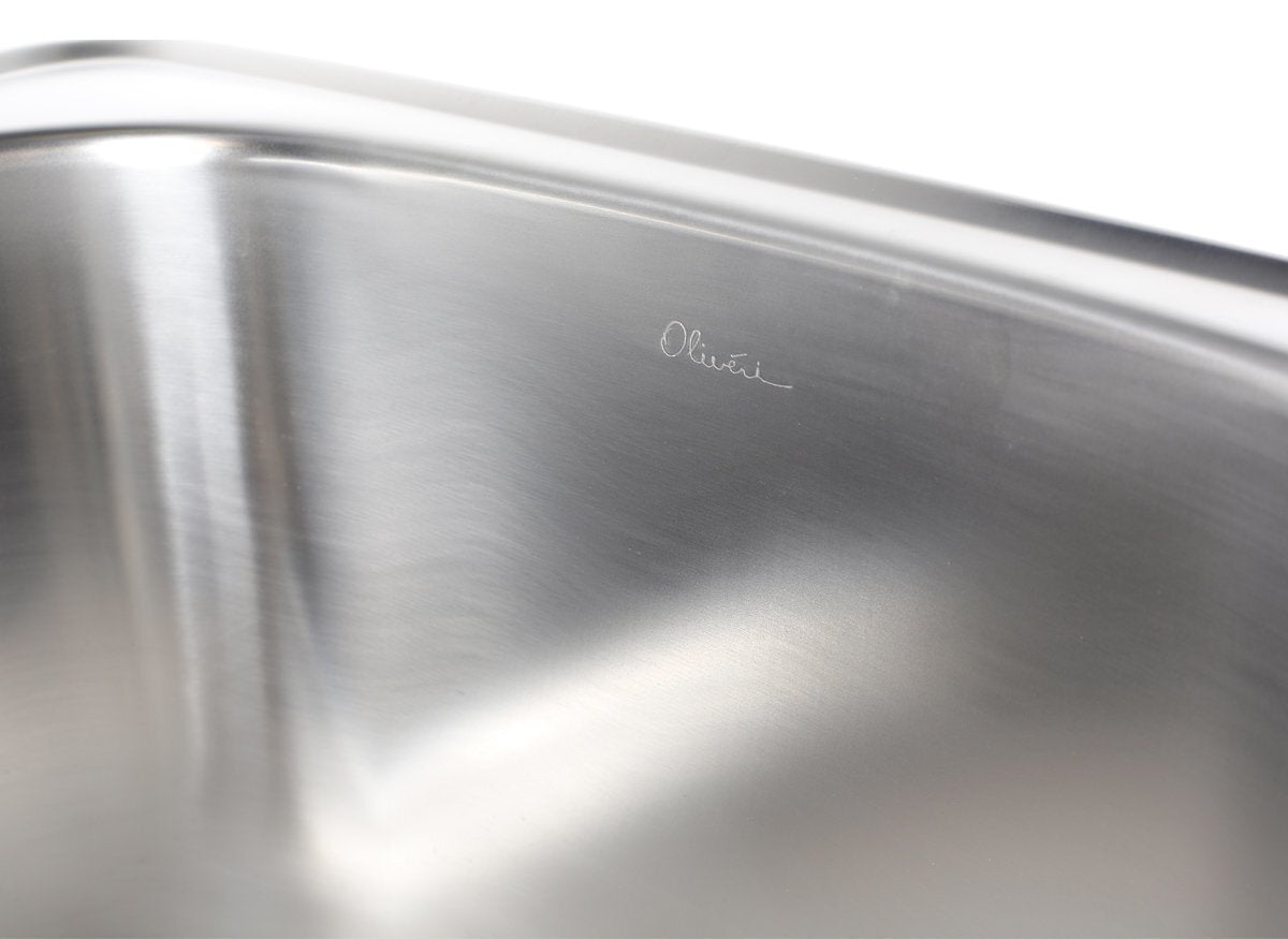 Oliveri 45L single bowl topmount laundry tub - 304 grade 18/10 stainless steel, no tap hole - TI45