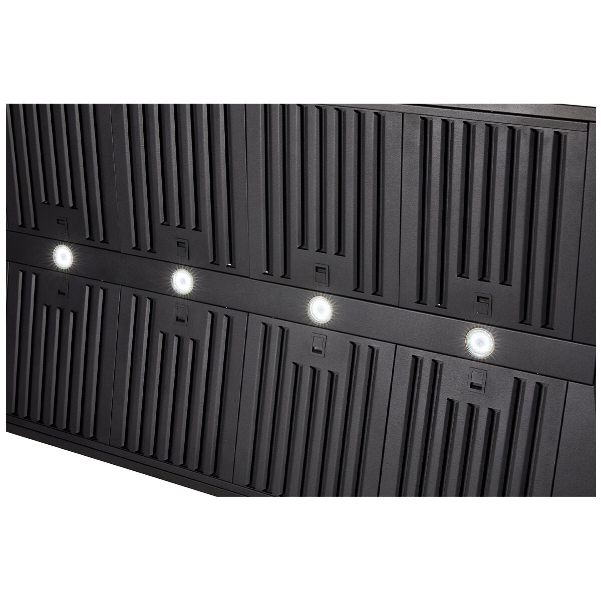Schweigen Wall Mounted BBQ Rangehood - Black, 3200m³/h, Single External Motor, 8 Filters - CL7375BSEPAK