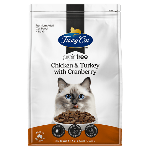Fussy Cat 4kg Grain Free Chicken & Turkey with Cranberry Dry Cat Food