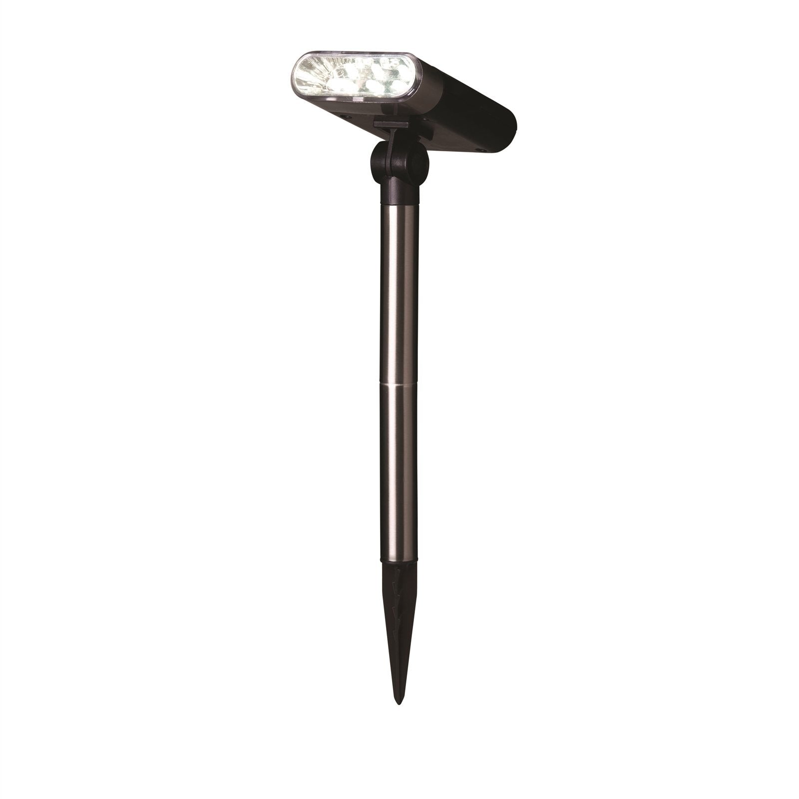 Solar Magic GL106 27.5cm 3 LED Solar Spot Light - Stainless Steel & Black Trim - Outdoor
