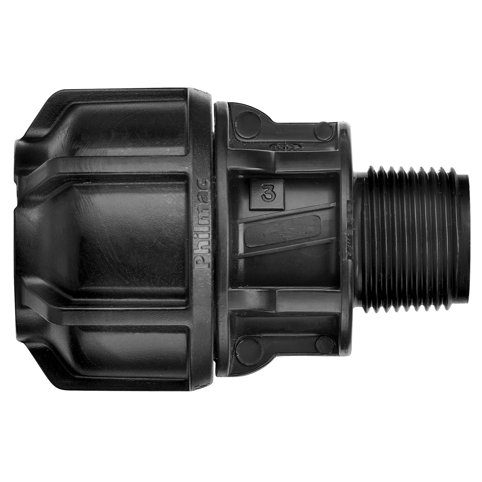 Philmac 21-27mm x 3/4" Male Universal Pipe Joiner BSP End Connector Black