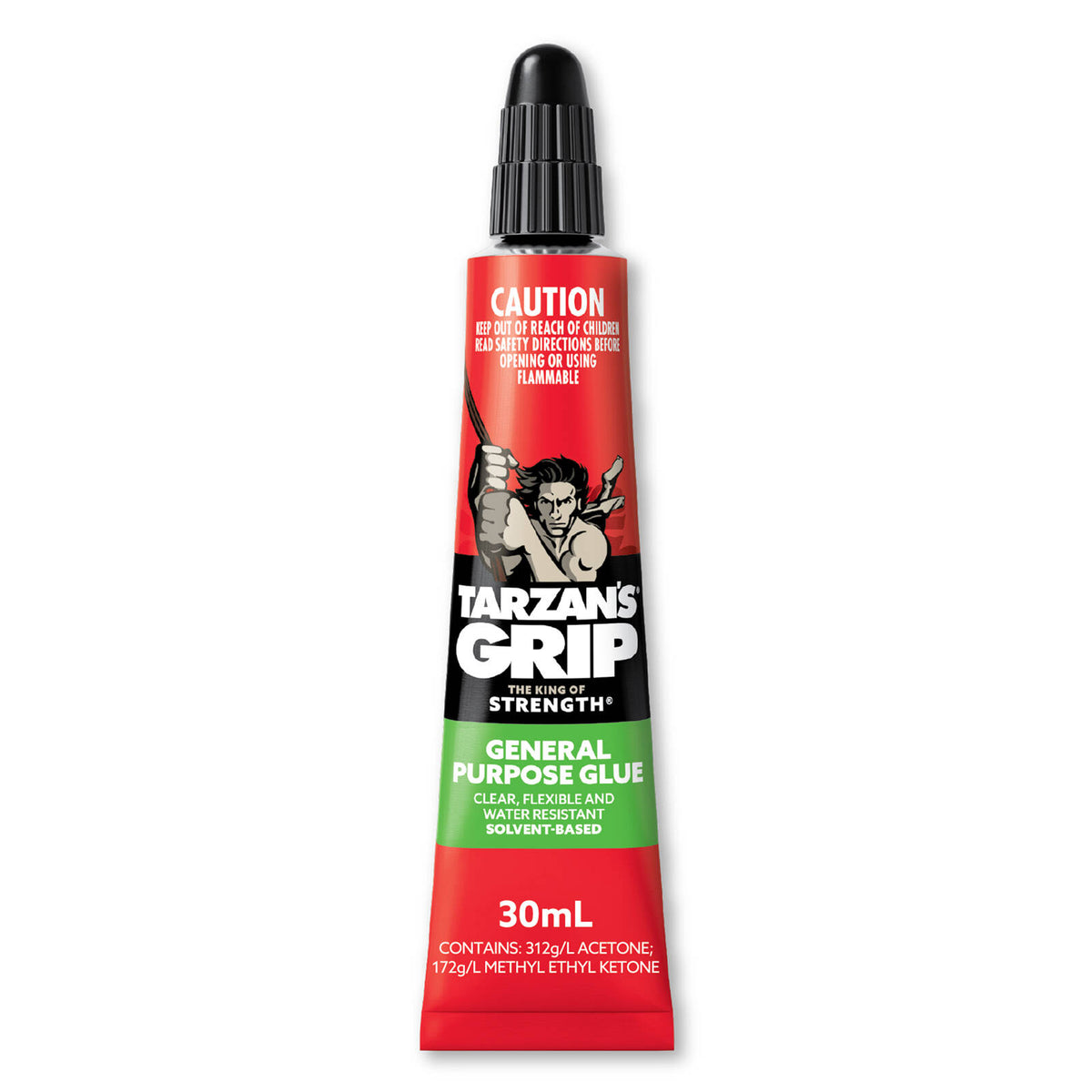 Tarzan's Grip General Purpose Glue 30ml - Clear-Drying, Moisture Resistant Multi-Surface Adhesive