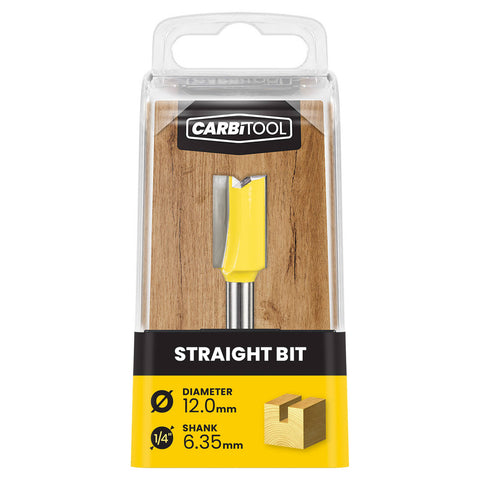 Carbitool 12.0mm TCT Straight Router Bit 1/4 Inch Shank
