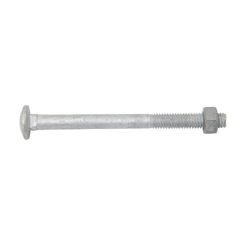 Zenith M6 x 75mm Hot Dipped Galvanised Cup Head Bolt and Nut, 4.6 Grade Steel