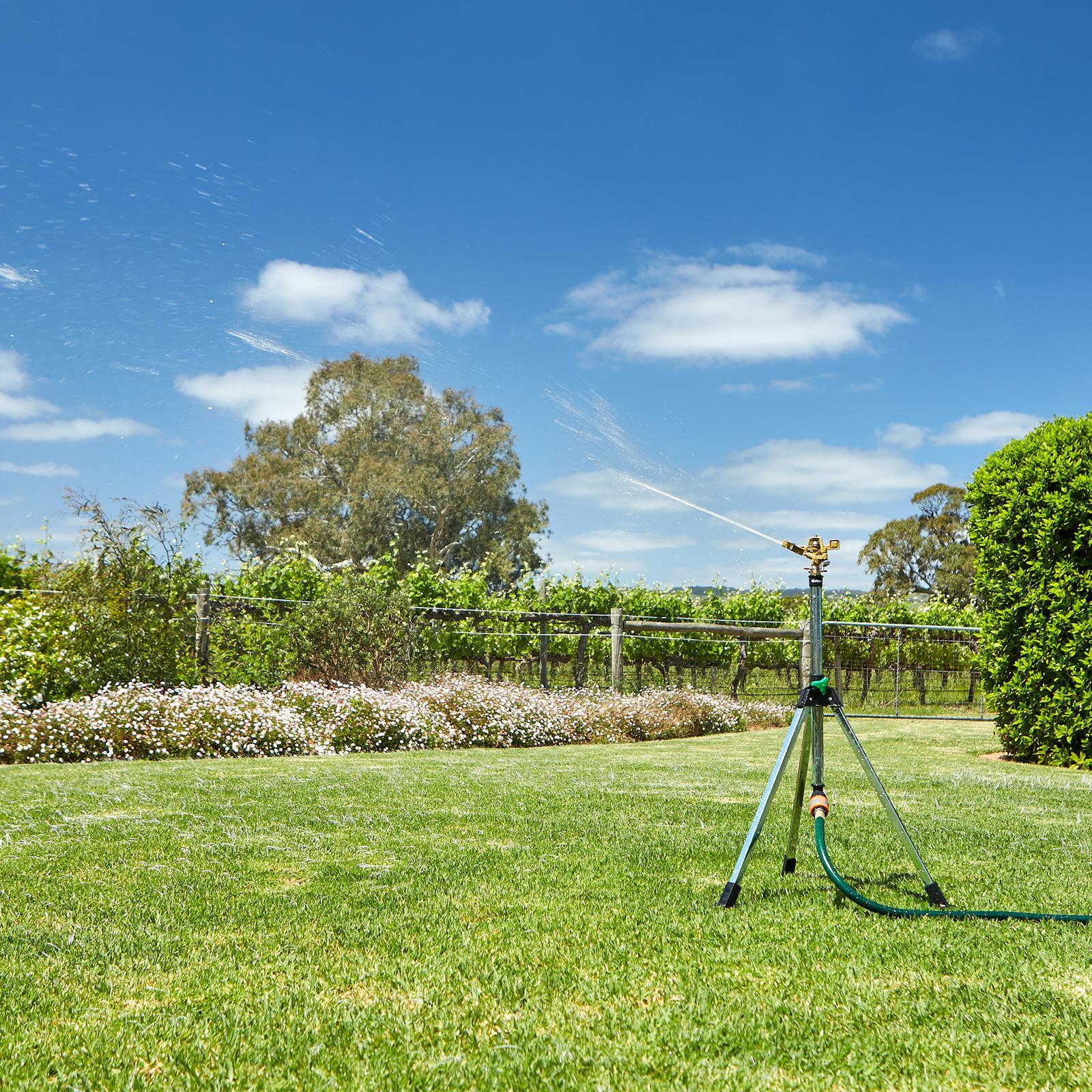 Pope Rain Tower Impact Sprinkler on Tripod 24m Coverage Diecast Zinc