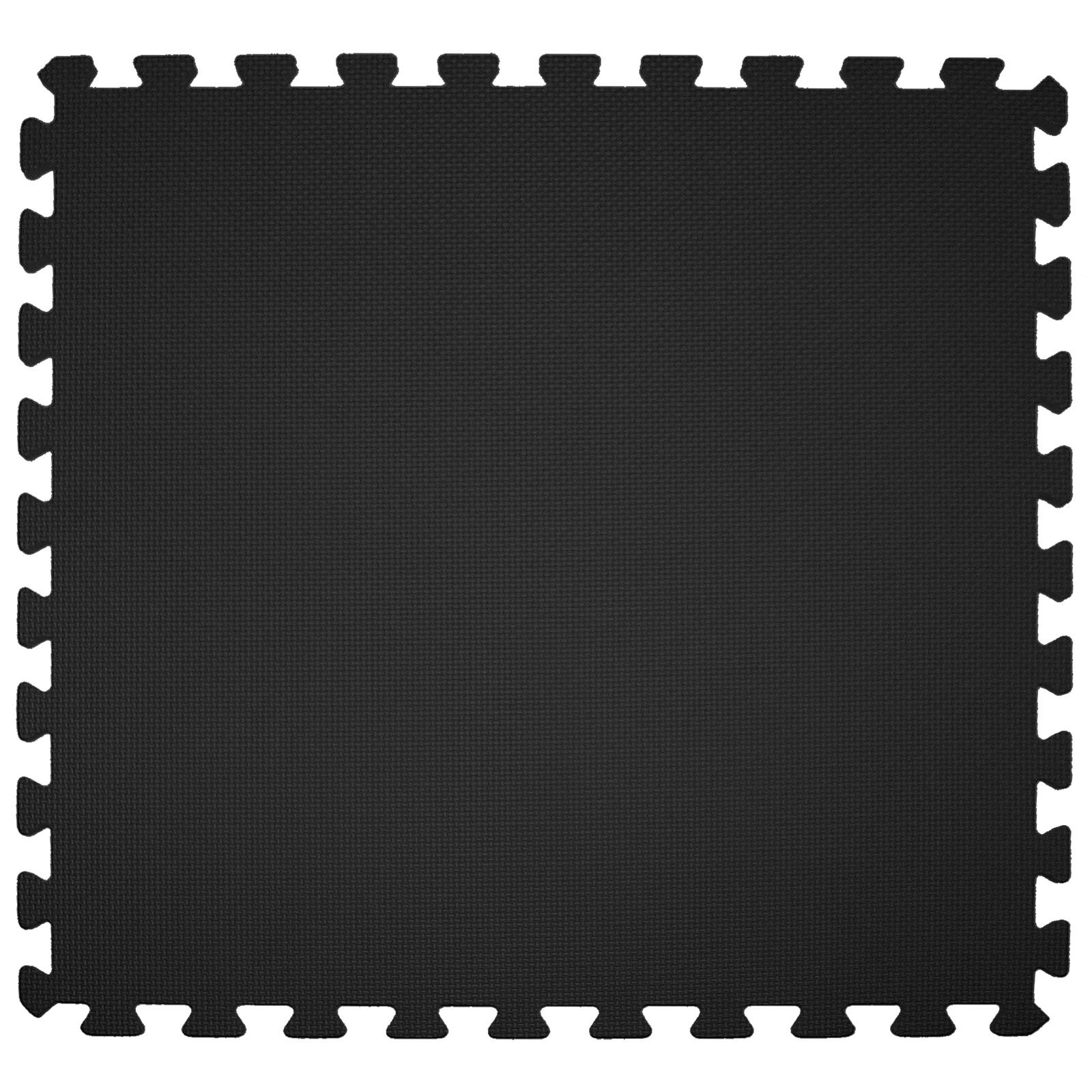 Eva 50 x 50cm Black Solid Interlock Foam Mats - 4 Pack