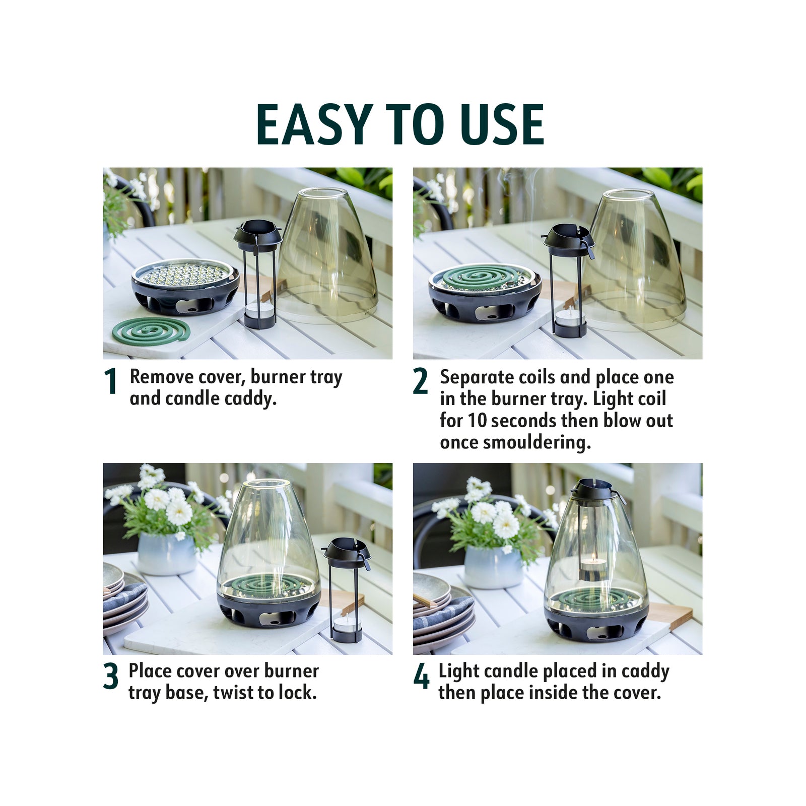 Bite Shield Mosquito Coil Diffuser Refills, 6 Coils & 6 Candles, Outdoor, BSH401