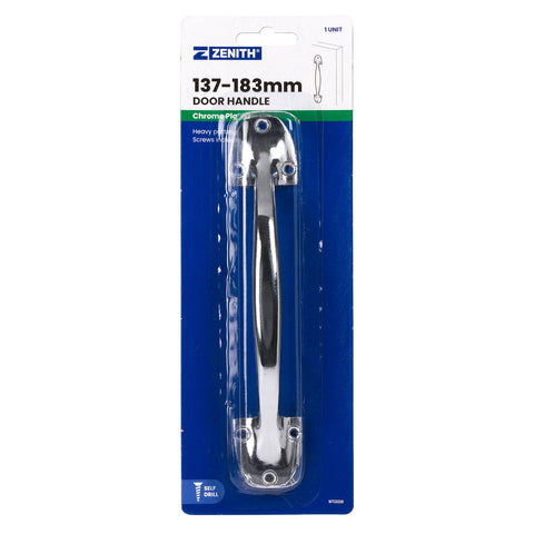 Zenith 137-183mm Polished Chrome Zinc Alloy Heavy Duty Door Handle