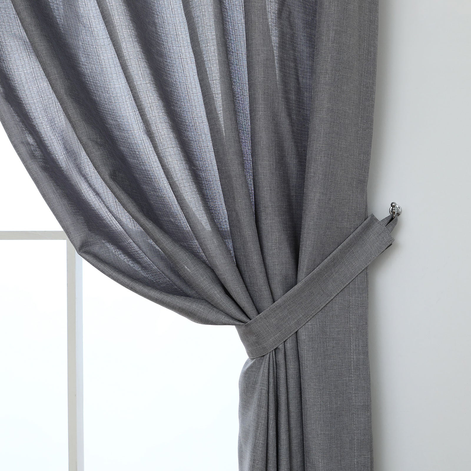 Windoware 2 Piece Satin Metal Curtain Rod Tie Back 2 Pack