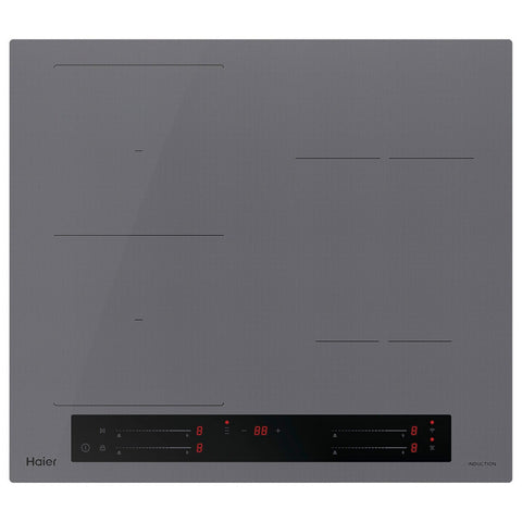 Haier 60cm 500 Series induction cooktop - Flexi Zone, Wi-Fi, hood to hob pairing, grey glass - HCI604FTG4