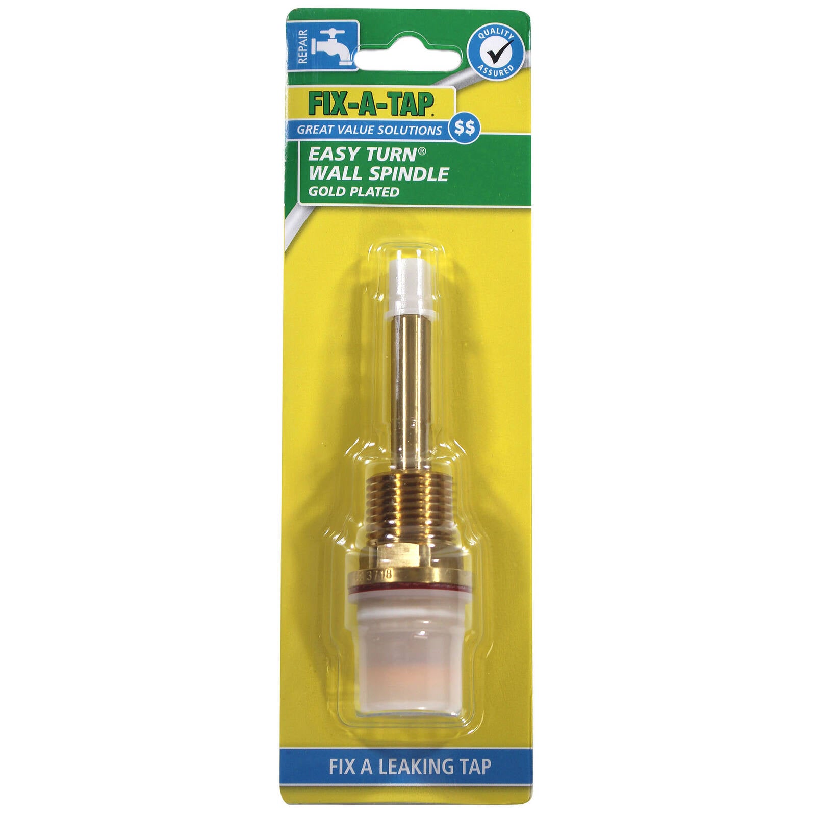 FIX-A-TAP 85mm Gold Easy Turn Wall Spindle, Lead-Free DR Brass