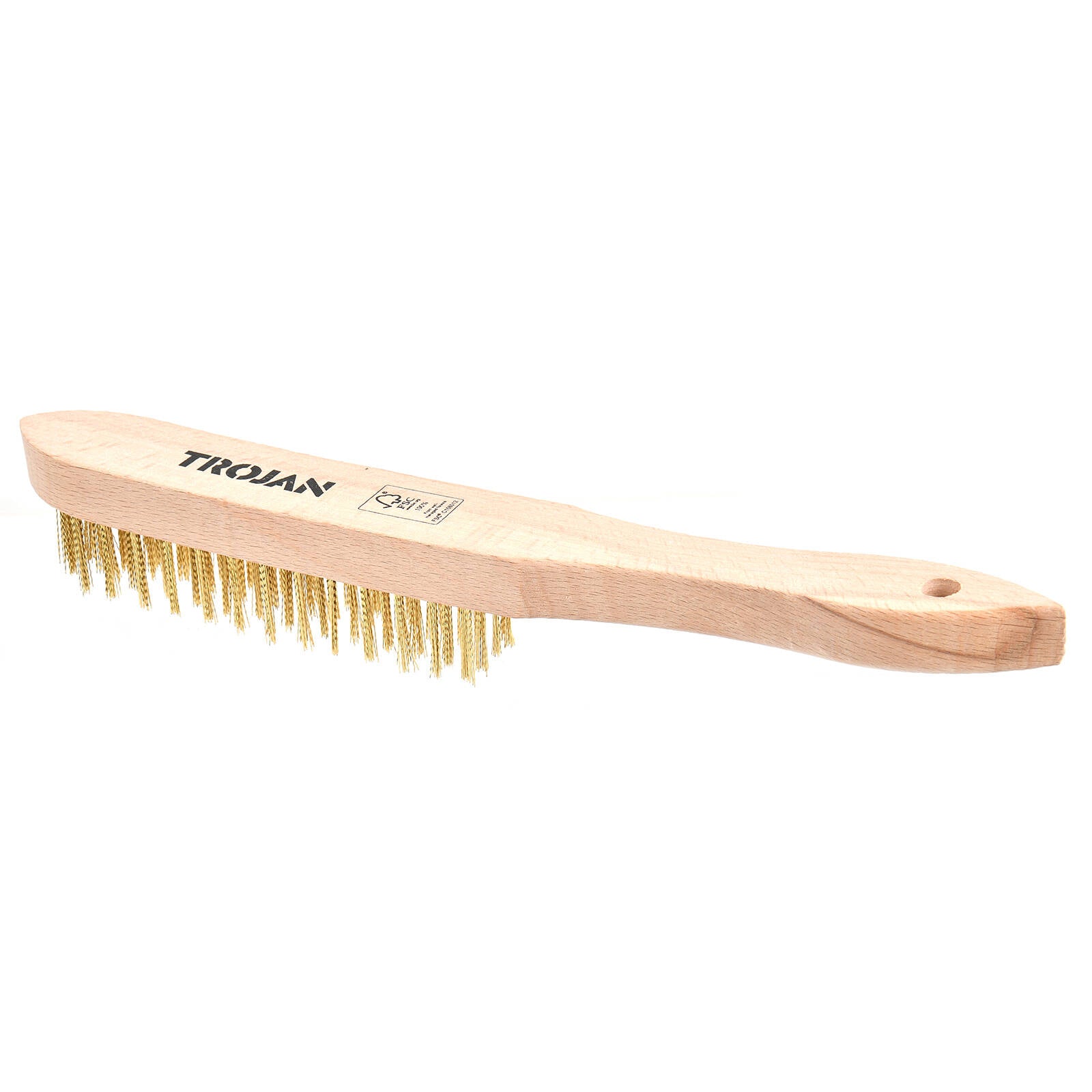 Trojan 4 x 15 Row Brass Wire Brush with Timber Handle