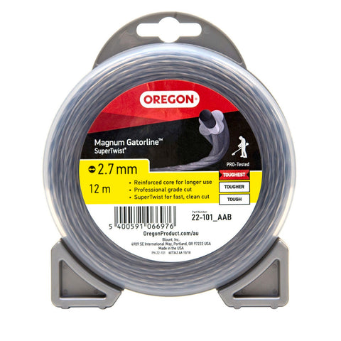 Oregon 2.7mm x 12m Grey Supertwist Trimmer Line