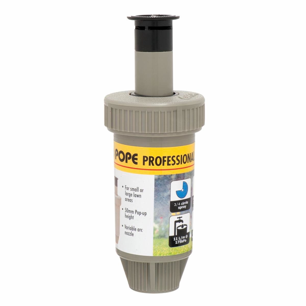 Pope 50mm 3/4 Circle Professional Pop-Up Sprinkler - Taupe ABS, 15mm BSP, 175kPa