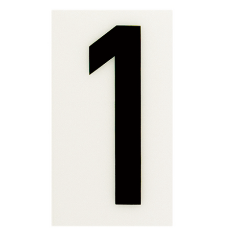 Sandleford 85mm White Self Adhesive House Number 1 Polycarbonate Gloss Weather Resistant