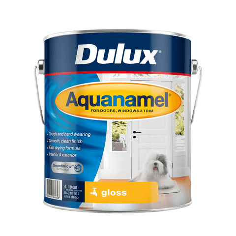 Dulux Aquanamel Gloss Enamel Paint 4L Ultra Deep Base UV Resistant