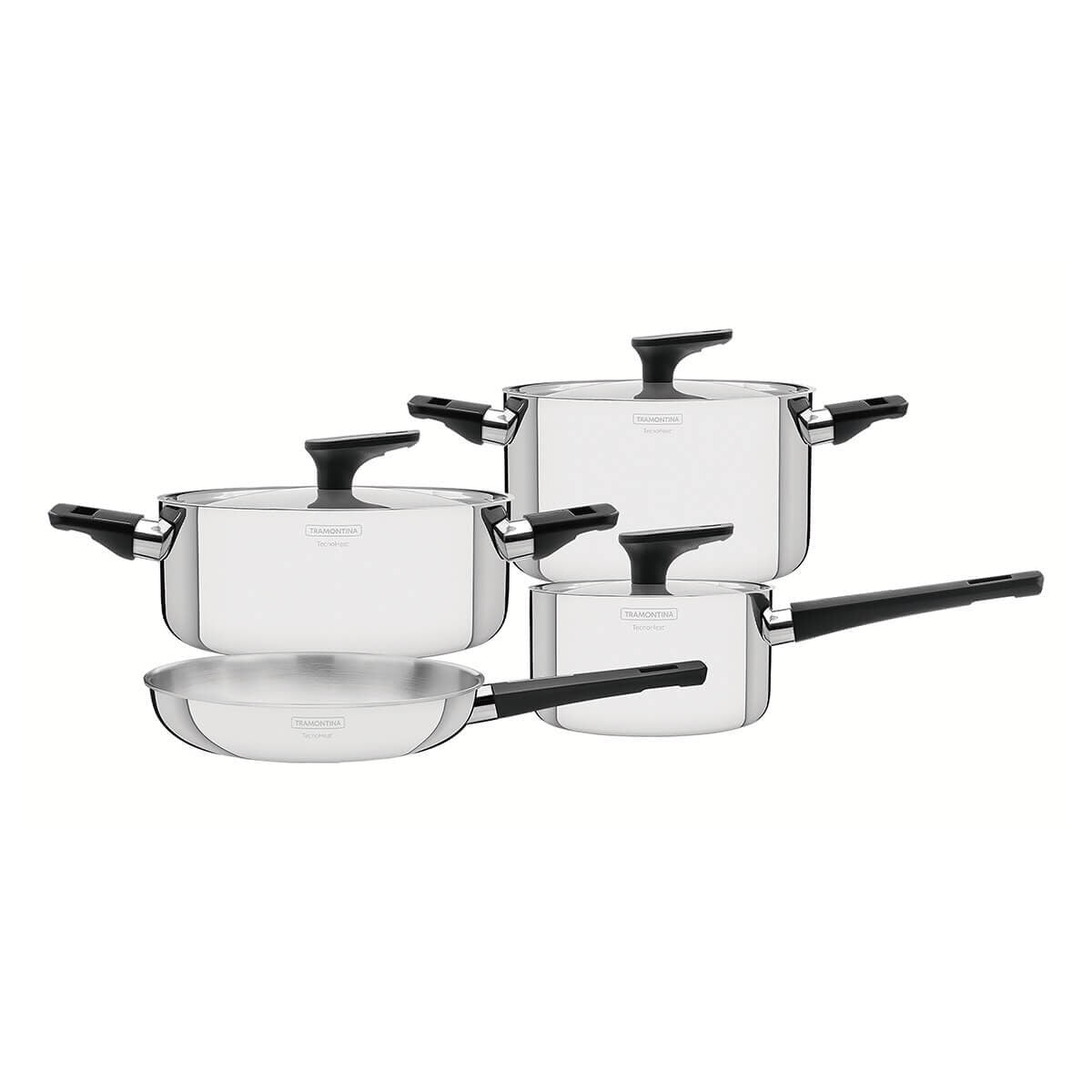 Tramontina Grano 4 Piece Tri-Ply Stainless Steel Cookware Set - Bakelite Handles, Induction - 65160000
