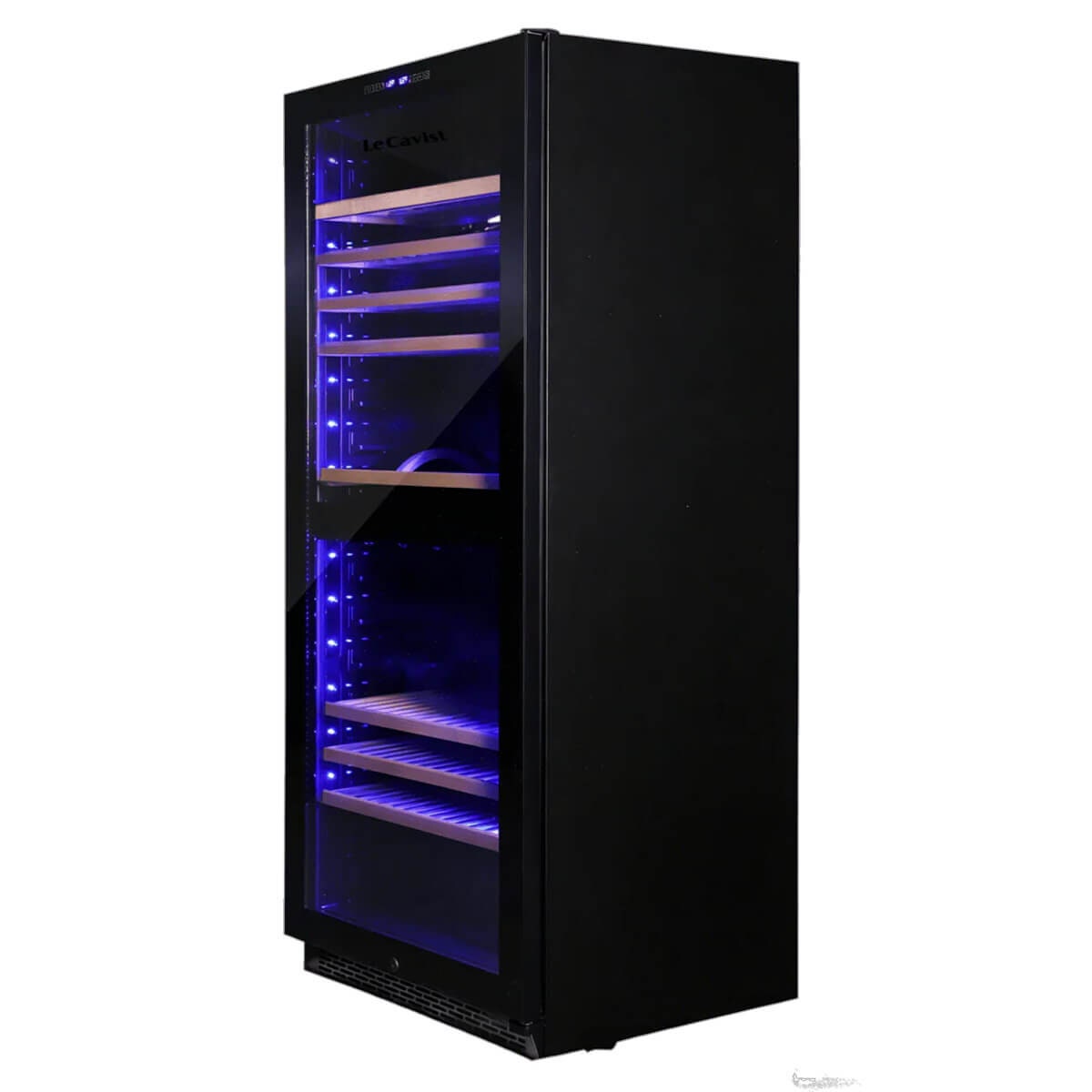 LeCavist Cuvee Rothschild 303 Bottle Dual Zone Wine Fridge - Black - 9 Wooden Shelves - LCS300VN2Z1D