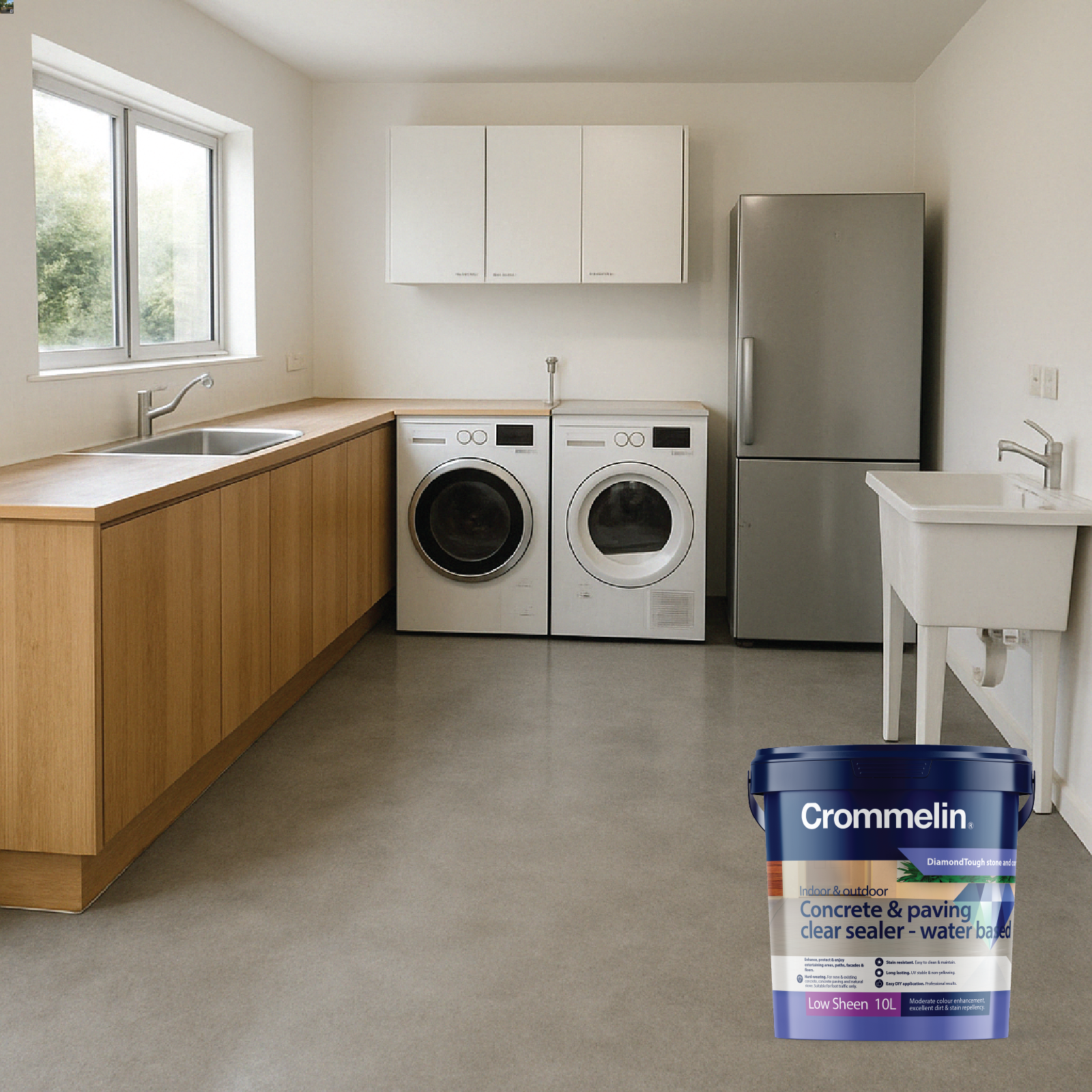Crommelin DiamondTough Concrete & Paving Clear Sealer 4L - Water Based, Tintable