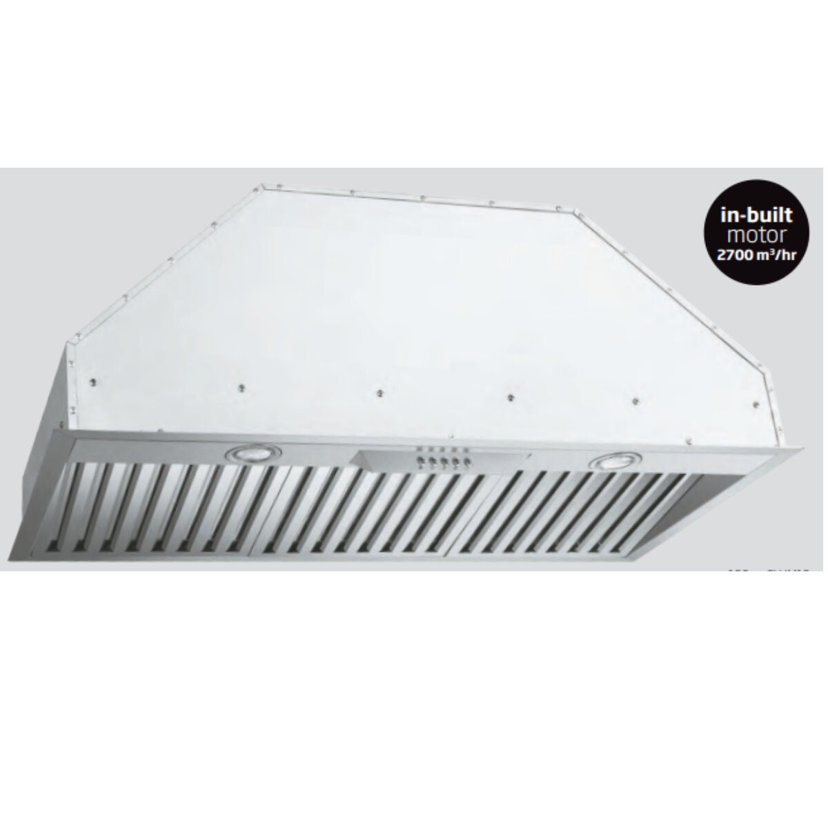 Schweigen 120cm Outdoor BBQ Rangehood - Stainless Steel, 2700m³/h, Twin Motors - CLUM12
